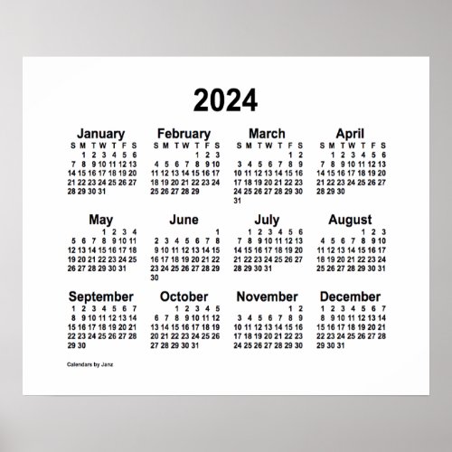 2024 White Calendar by Janz Print