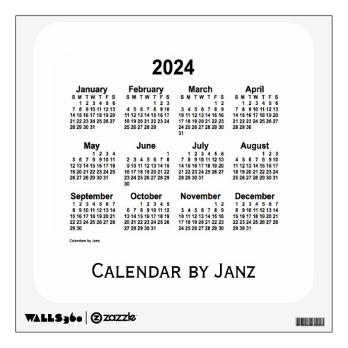 2024 White Calendar by Janz Wall Decal