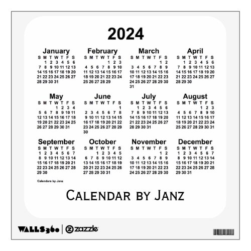 2024 White Calendar by Janz Wall Decal