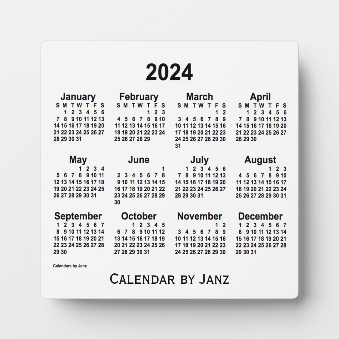 2024 White Desk Calendar By Janz Plaque Zazzle   2024 White Desk Calendar By Janz Plaque R3cb37aecc1bf4255b09043fb1908896c Ar56t 8byvr 1080 