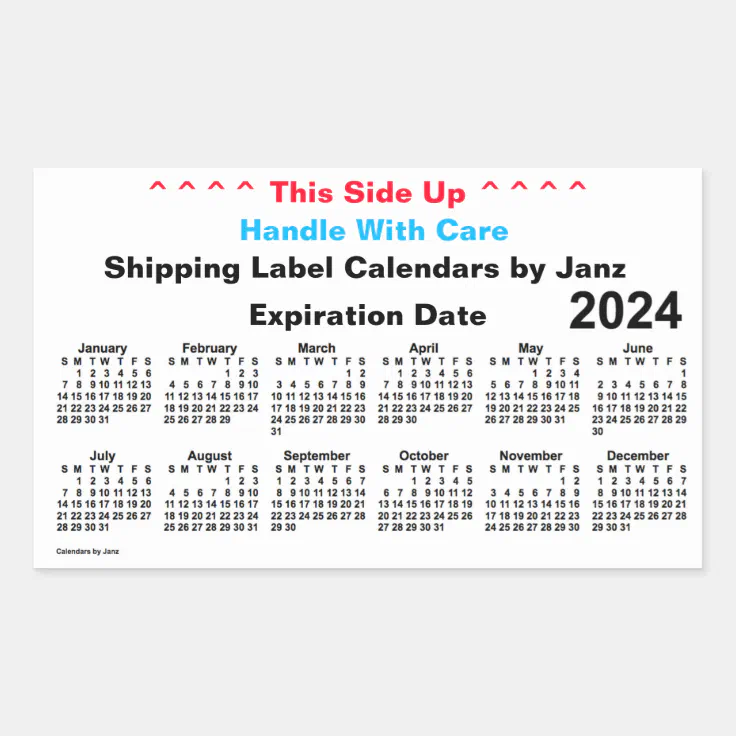 2024 White Shipping Calendar by Janz Rectangular Sticker Zazzle