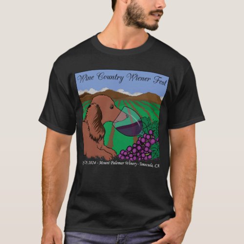 2024 Wine Country Wiener Fest T_shirt on black