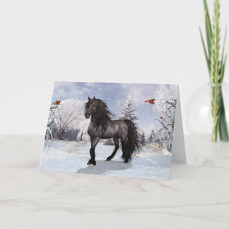 2024 Winter Holiday Friesian Horse Card