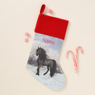 2024 Winter Holiday Friesian Horse customizable Christmas Stocking