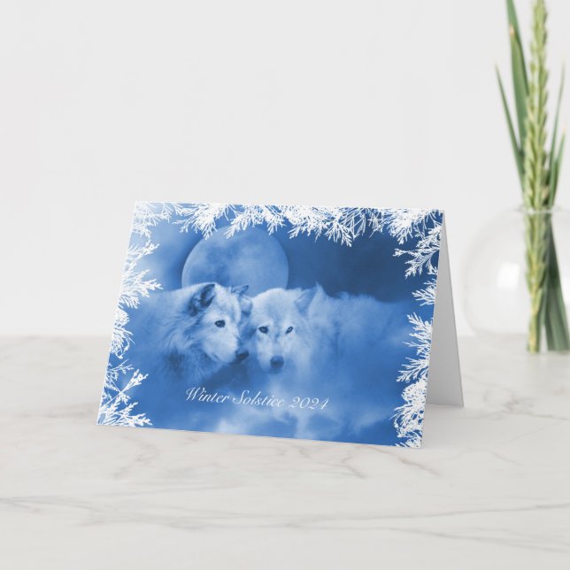 2024 Winter Solstice Blessings Card with Wolves (Front)