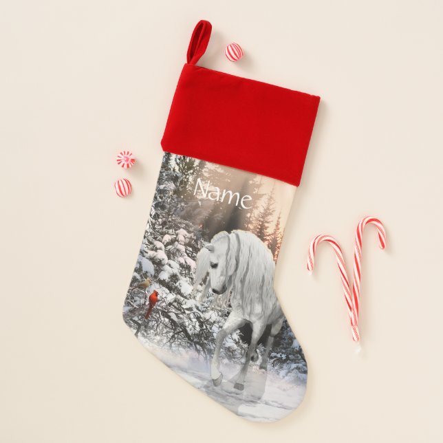 2024 Winter Wander Horse customizable Christmas Stocking (Front)