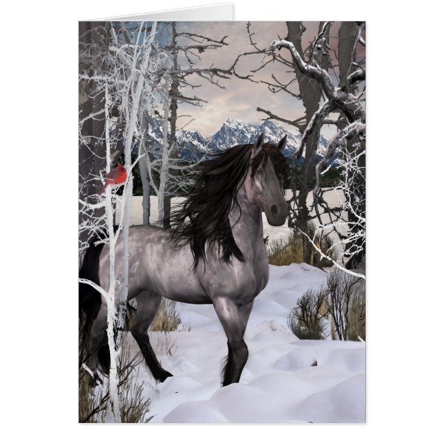 2024 Winter Wishes Horse Card (Front)