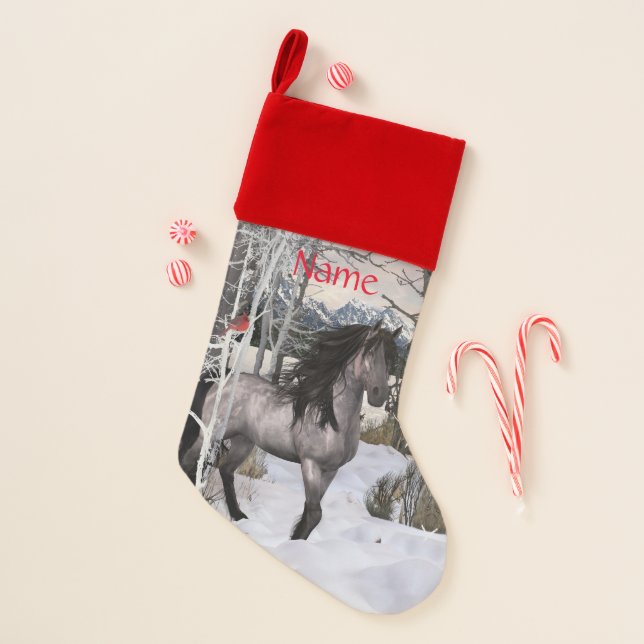 2024 Winter Wishes Horse Christmas Stocking (Front)