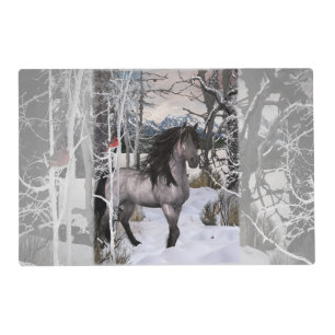 2024 Winter Wishes Horse customizable Placemat