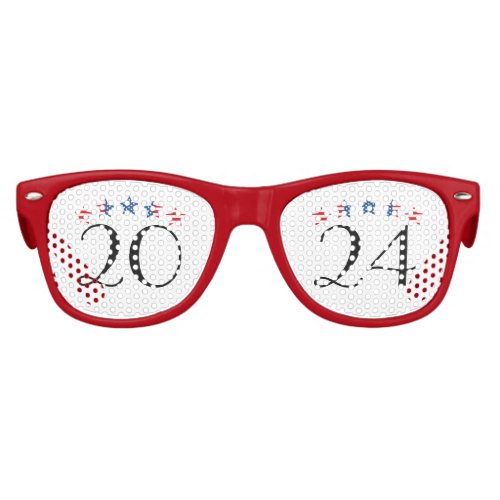 2024 with Stars  Stripes New Years Eve Party Kids Sunglasses