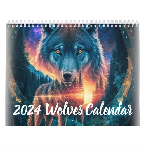 2024 Wolf Illustration Art Calender Calendar