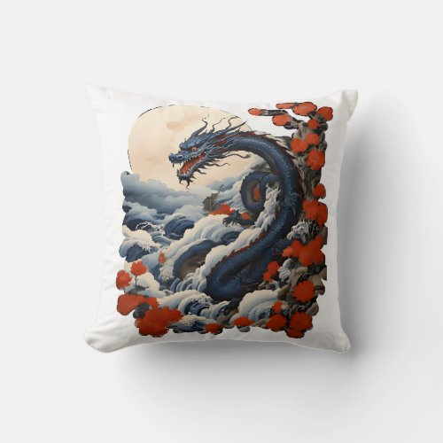 2024 year blue dragon  throw pillow