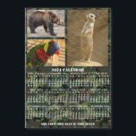 2024 Year Calendar Camouflage Add 3 Photos Magnet<br><div class="desc">This 2024 year, personalized monthly calendar magnet shows the days of the week for each month in white on a green and brown camouflage background. This is a simple, bold yearly calendar to help you conquer the new year. Always know what date it is and check the days of the...</div>