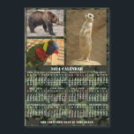 2024 Year Calendar Camouflage Add 3 Photos Magnet<br><div class="desc">This 2024 year, personalized monthly calendar magnet shows the days of the week for each month in white on a green and brown camouflage background. This is a simple, bold yearly calendar to help you conquer the new year. Always know what date it is and check the days of the...</div>