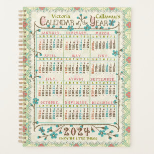 2024 Year Calendar Victorian Art Nouveau   Custom Planner
