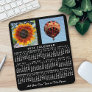 2024 Year Monthly Calendar Black Custom 2 Photos Mouse Pad