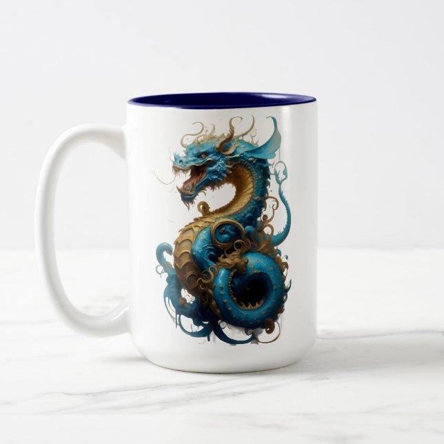 2024 Year of Blue Dragon Two-Tone Coffee Mug (Left)