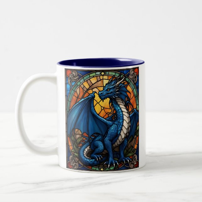 2024 Year of Blue Dragon  Two-Tone Coffee Mug (Left)