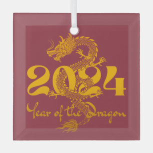 2024 Year of the Dragon Chinese New Year Glass Ornament
