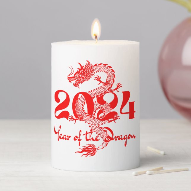 2024 Year of the Dragon Chinese New Year Pillar Candle (In Situ)