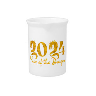 2024 YEAR OF THE DRAGON GOLD BEVERAGE PITCHER