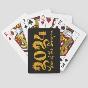 2024 YEAR OF THE DRAGON GOLD POKER CARDS