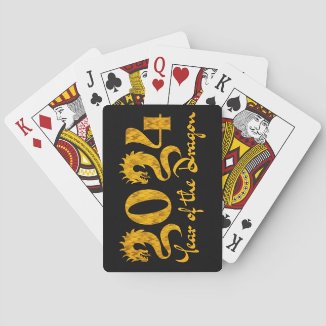 2024 YEAR OF THE DRAGON GOLD POKER CARDS (Back)