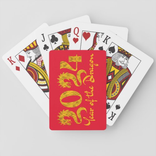 2024 YEAR OF THE DRAGON GOLD POKER CARDS