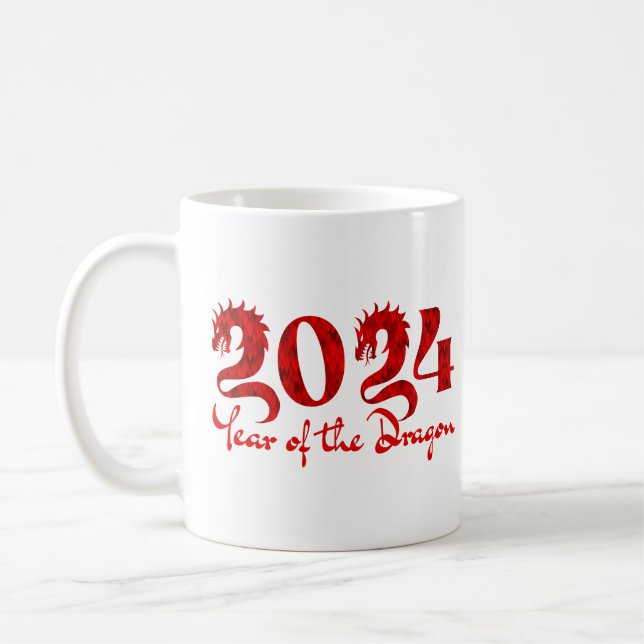 2024 YEAR OF THE DRAGON RED COFFEE MUG (Left)
