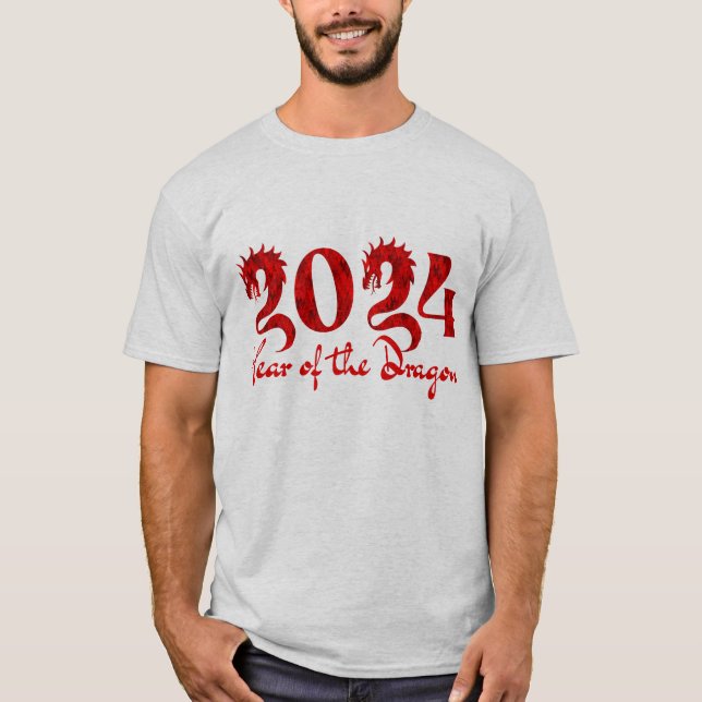 2024 YEAR OF THE DRAGON RED T-Shirt (Front)