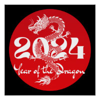 2024 year of the dragon red white