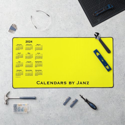 2024 Yellow Calendar by Janz Desk Mat