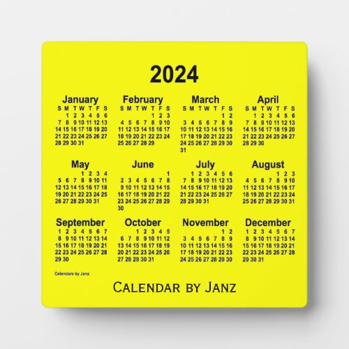 2024 Yellow Desk Calendar by Janz Plaque