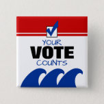 2024 Your Vote Counts Election Day Blue Democrat Button at Zazzle