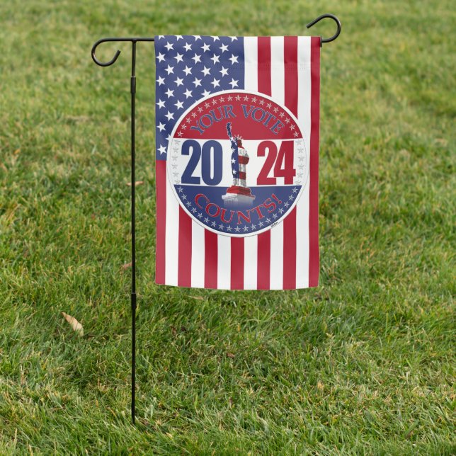 2024 Your Vote Counts Statue of Liberty Garden Flag (In SItu)