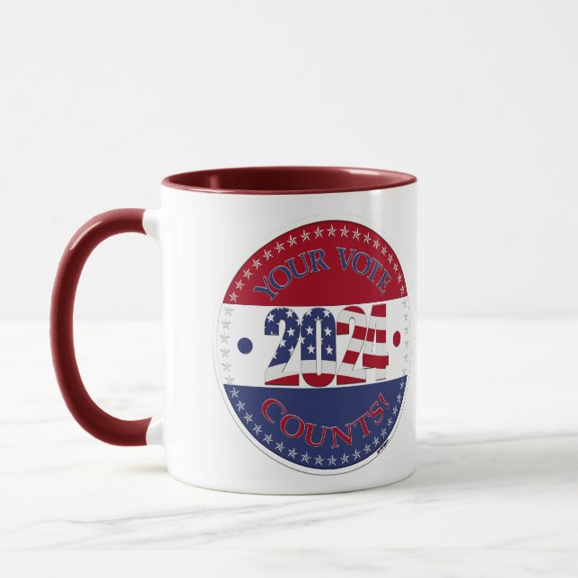 2024 Your Vote Counts USA Flag Mug (Left)