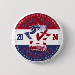 2024 Your Vote Counts VOTE 2024 Star Check Mark Button