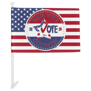 2024 Your Vote Counts Vote Star Car Flag