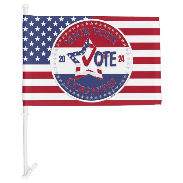 2024 Your Vote Counts Vote Star Car Flag (Front)