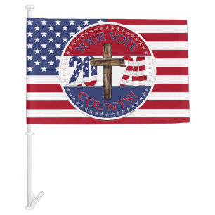 2024 Your Vote Counts with Cross 2024 USA Flag
