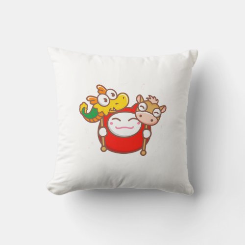 2024Year of the Dragon Lunar New Year Baby T_shirt Throw Pillow