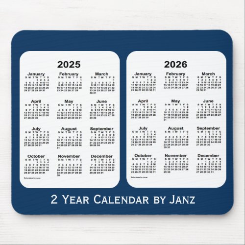 2025_2026 Police Box Blue 2 Year Calendar by Janz Mouse Pad