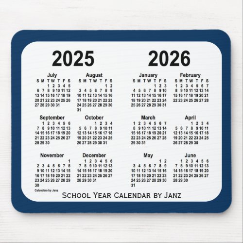 2025_2026 Police Box Blue School Calendar by Janz Mouse Pad