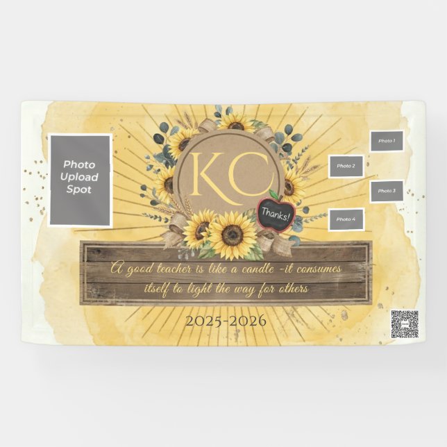 2025-2026 Sunflower Teacher Appreciation Banner (Horizontal)