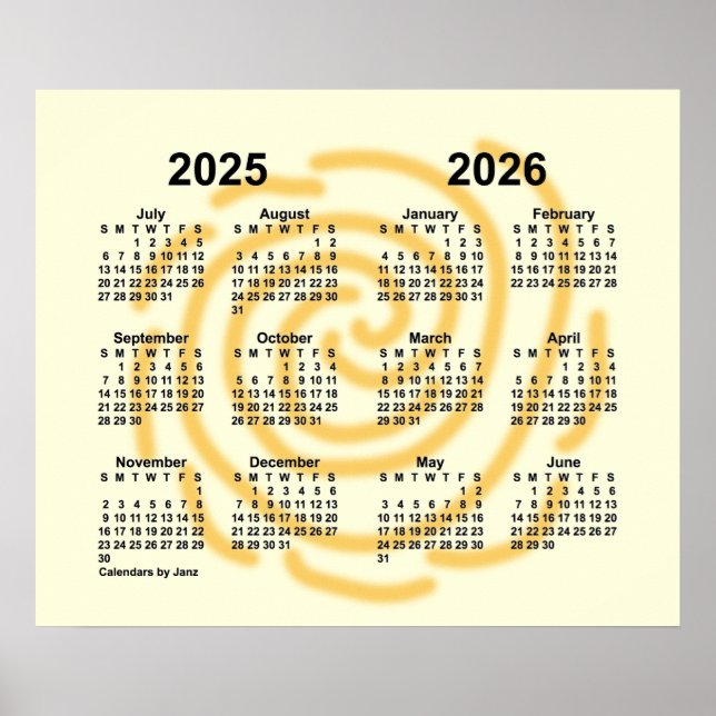 2025-2026 Sunny Days School Year Calendar by Janz Poster (Front)