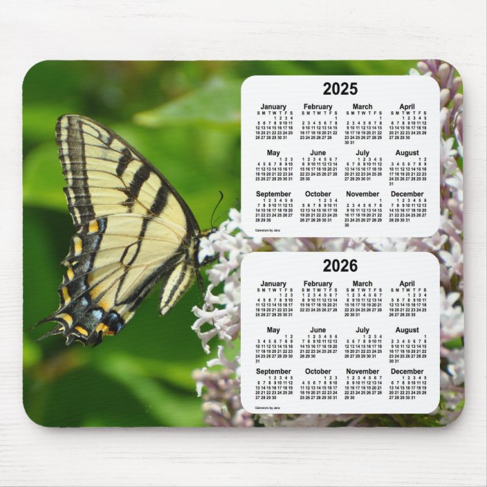 20252026 Swallowtail Butterfly Calendar by Janz Mouse Pad