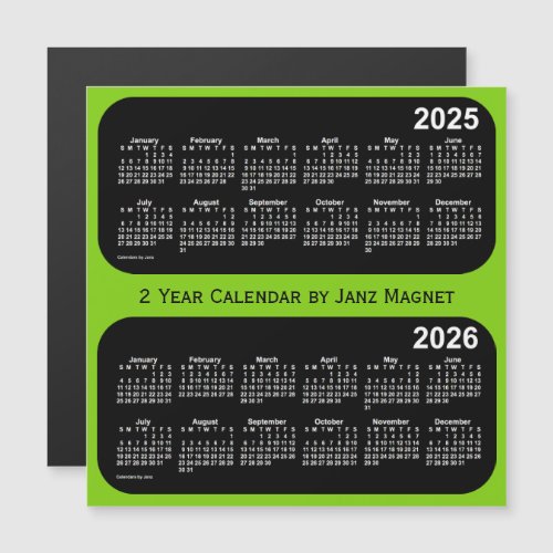 2025_2026 Yellow Green 2 Year Calendar by Janz