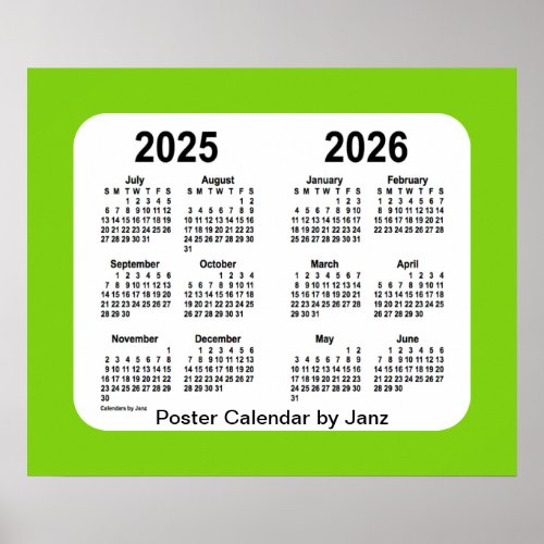 2025_2026 Yellowgreen School Calendar by Janz Poster