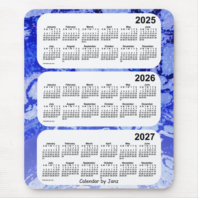 2025-2027 Blue Galaxy 3 Year Calendar by Janz Mouse Pad (Front)