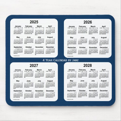 2025_2028 Police Box Blue 4 Year Calendar by Janz Mouse Pad